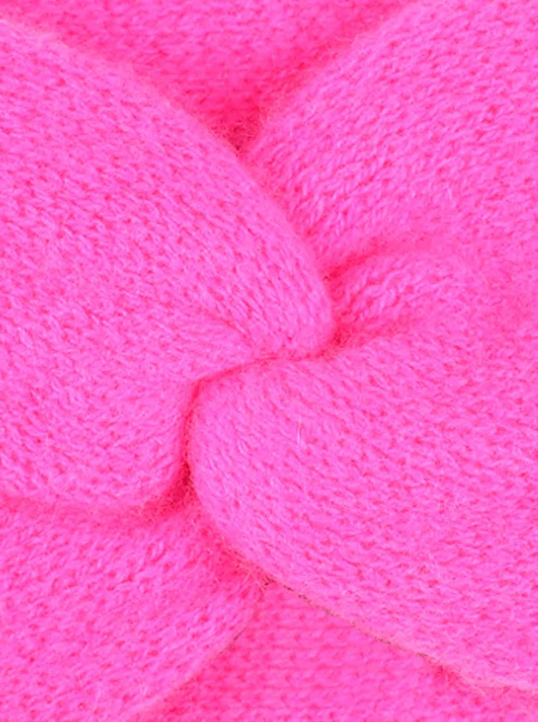 Zwillingsherz Stirnband aus 100% Kaschmir - Hochwertiges Grobstrick-Kopfband im Uni für Damen Frauen