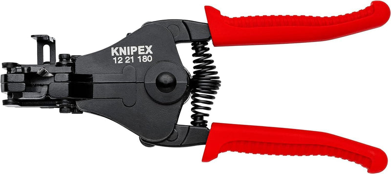 Knipex Abisolierzange mit Formmessern schwarz lackiert, mit Kunststoff-Griffhüllen 180 mm 12 21 180