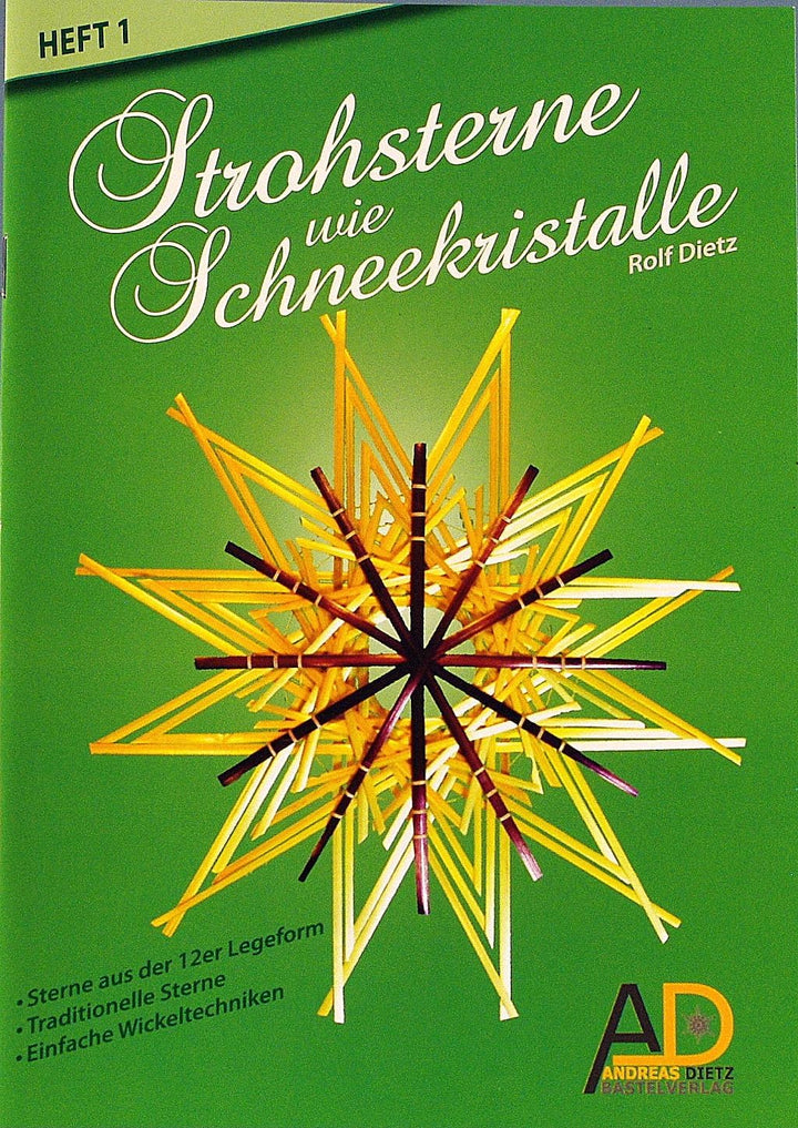 Strohsterne Bastelset nostalgische Strohsterne mit 2 Anleitungsheften (Heft 1 und Heft 8)