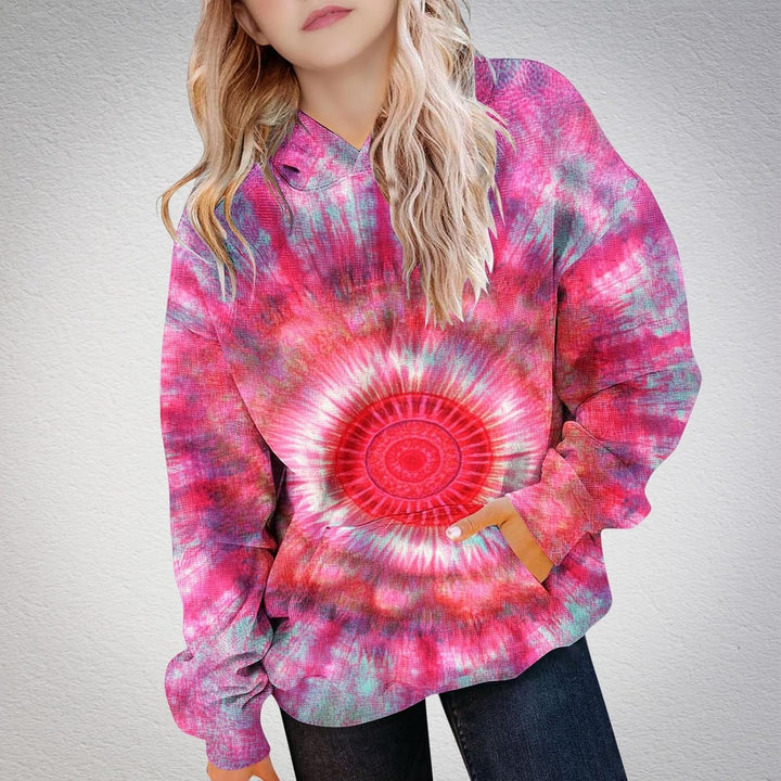 Mädchen Batik Hoodie Bedrucken Pullover Kawaii Kapuzenpullover Kinder Sweatshirt Oberteil Mode Stree
