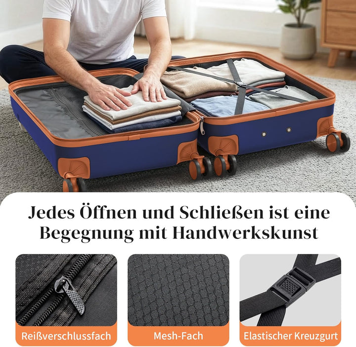 LEADZM Koffer Gross aus ABS, Reisekoffer mit Rollen Gross, Koffer & Trolleys, Hartschalenkoffer, Sui