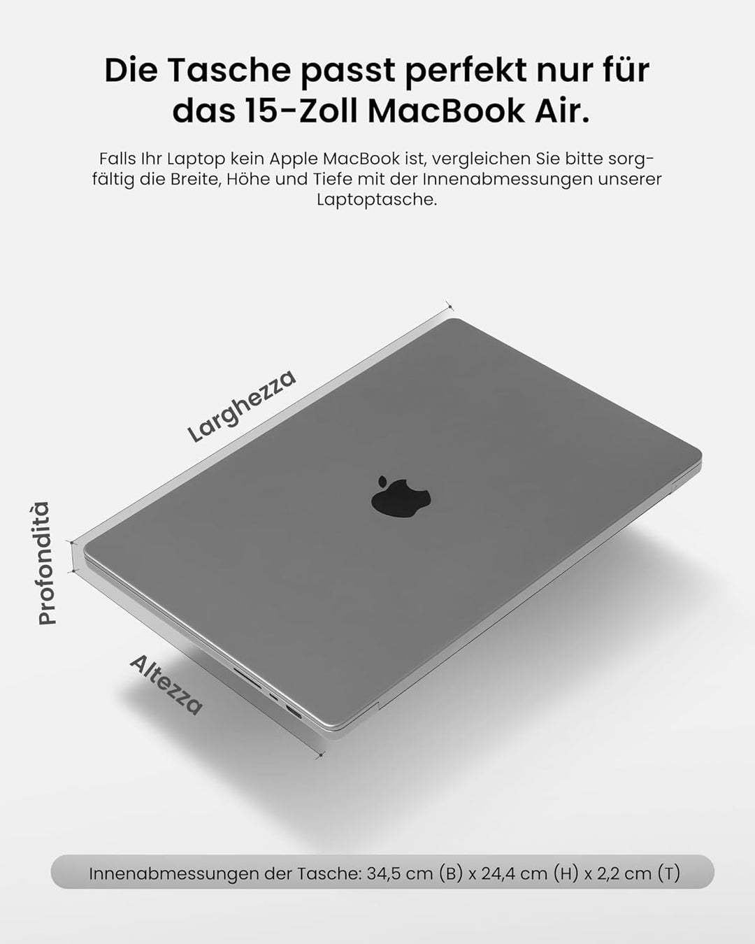 tomtoc 360° Tasche Hülle für 15-Zoll MacBook Air 2025-2023 M4/A3241 M3/A3114 M2/A2941, 15'' MacBook