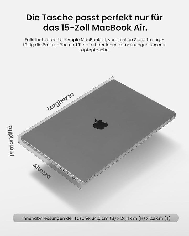 tomtoc 360° Tasche Hülle für 15-Zoll MacBook Air 2025-2023 M4/A3241 M3/A3114 M2/A2941, 15'' MacBook