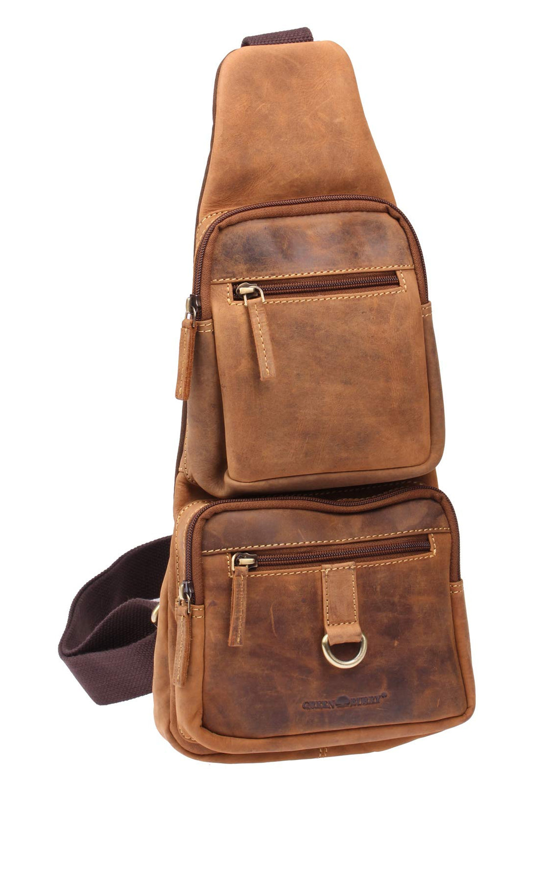 Greenburry Vintage Body-Crossover Bag-1 1613, Umhängetasche Brown, Brown