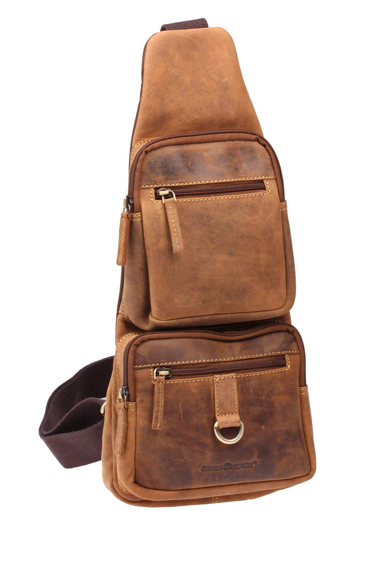 Greenburry Vintage Body-Crossover Bag-1 1613, Umhängetasche Brown, Brown