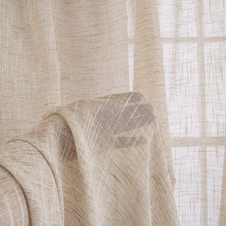 MIULEE Vorhang Gardinen Leinen mit ösen Voile Vorhänge Leinenoptik Gardinen Wohnzimmer Modern Fenste