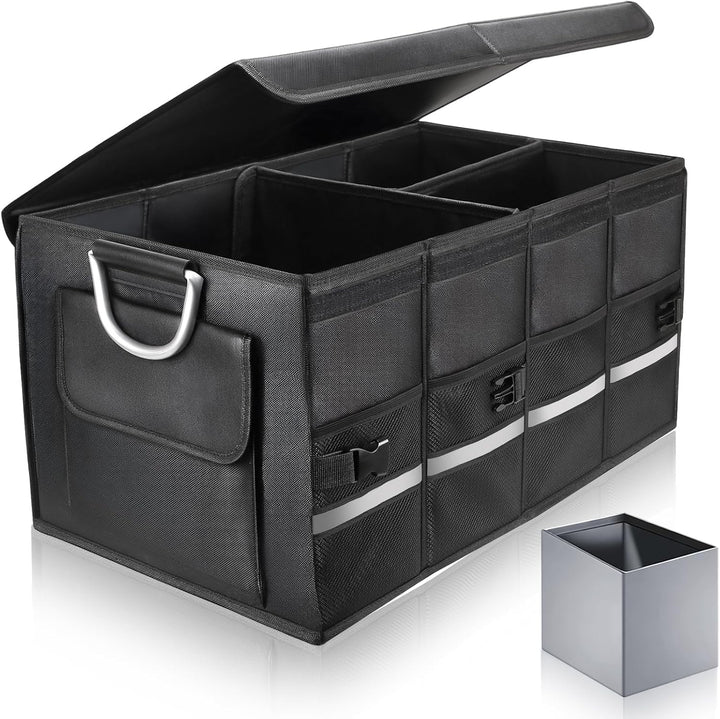 Kofferraumtasche Kofferraum Organizer Auto mit Deckel, Autobox Auto Tasche Wasserdicht Zusammenklapp