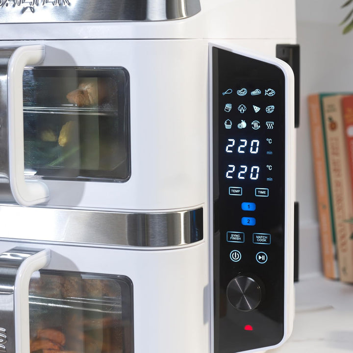 Salter VertiCook View Air Fryer - Vertikale Doppelschublade, Kochen auf 4 Ebenen, XL 9L Kapazität -