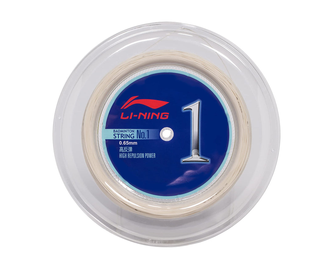 LI-NING High-Performance Badmintonsaite No.1 Badmintonstring 200m AXJJ072 Weiss, Weiss