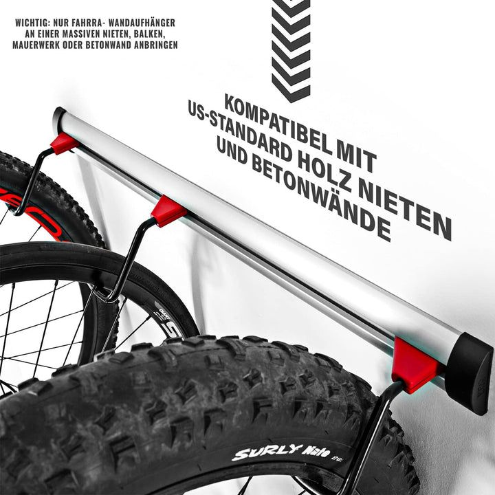 Fahrrad Wandhalterung für 3 oder 6 Fahrräder - Verstellbare Fahrradhalterung für Garage oder Wohnung