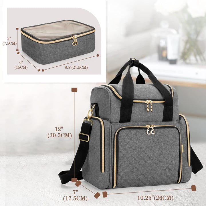 Luxja Kulturtasche Damen, Make Up Organizer Tasche, Kosmetikkofffer für Make up, Kosmetiktasche zum
