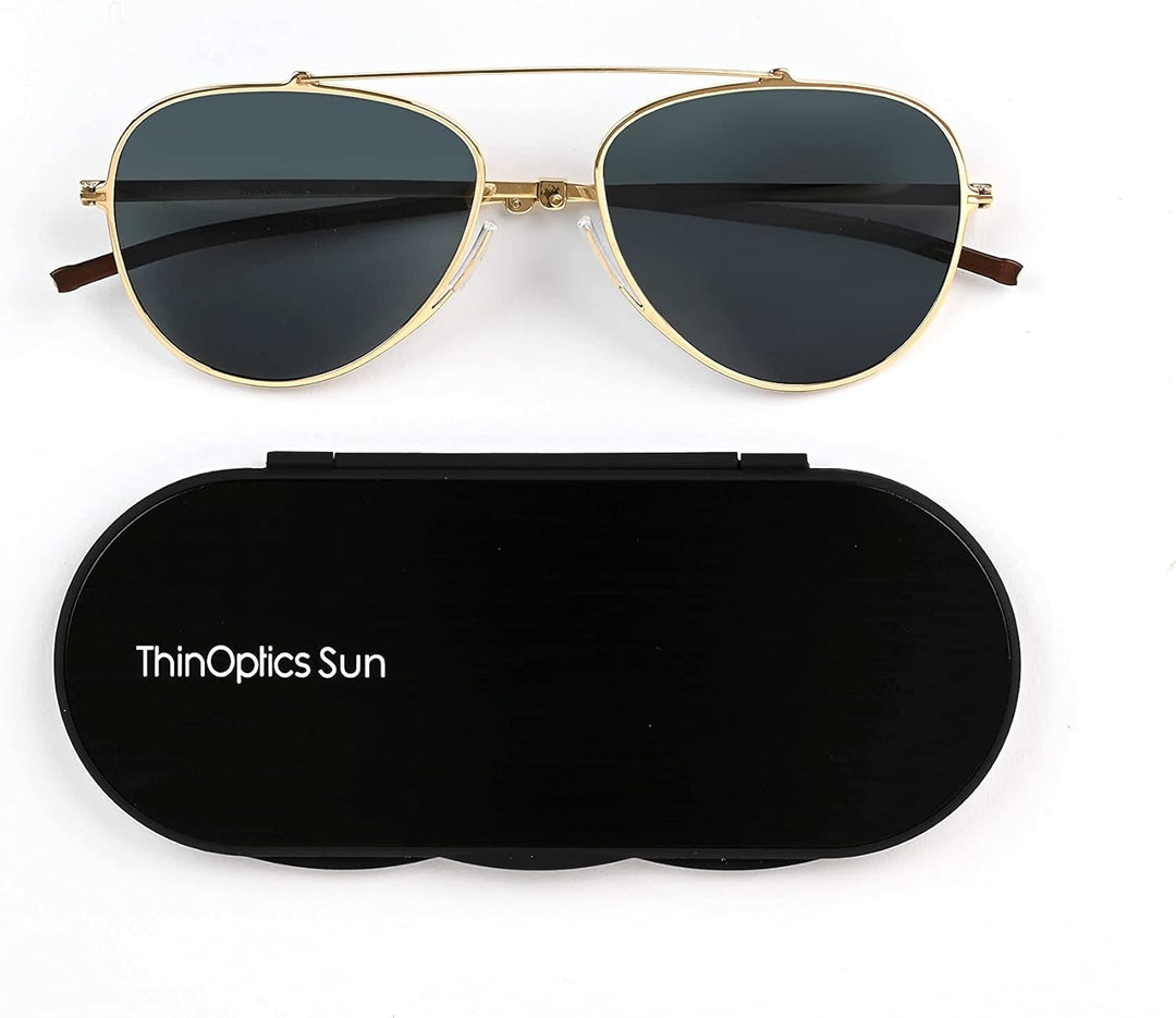 ThinOptics Ultradünne Polarisierte Sonnenbrille – 100% UV-Schutz – Unisex für Damen und Herren, inkl