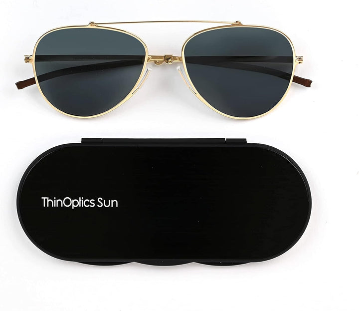 ThinOptics Ultradünne Polarisierte Sonnenbrille – 100% UV-Schutz – Unisex für Damen und Herren, inkl