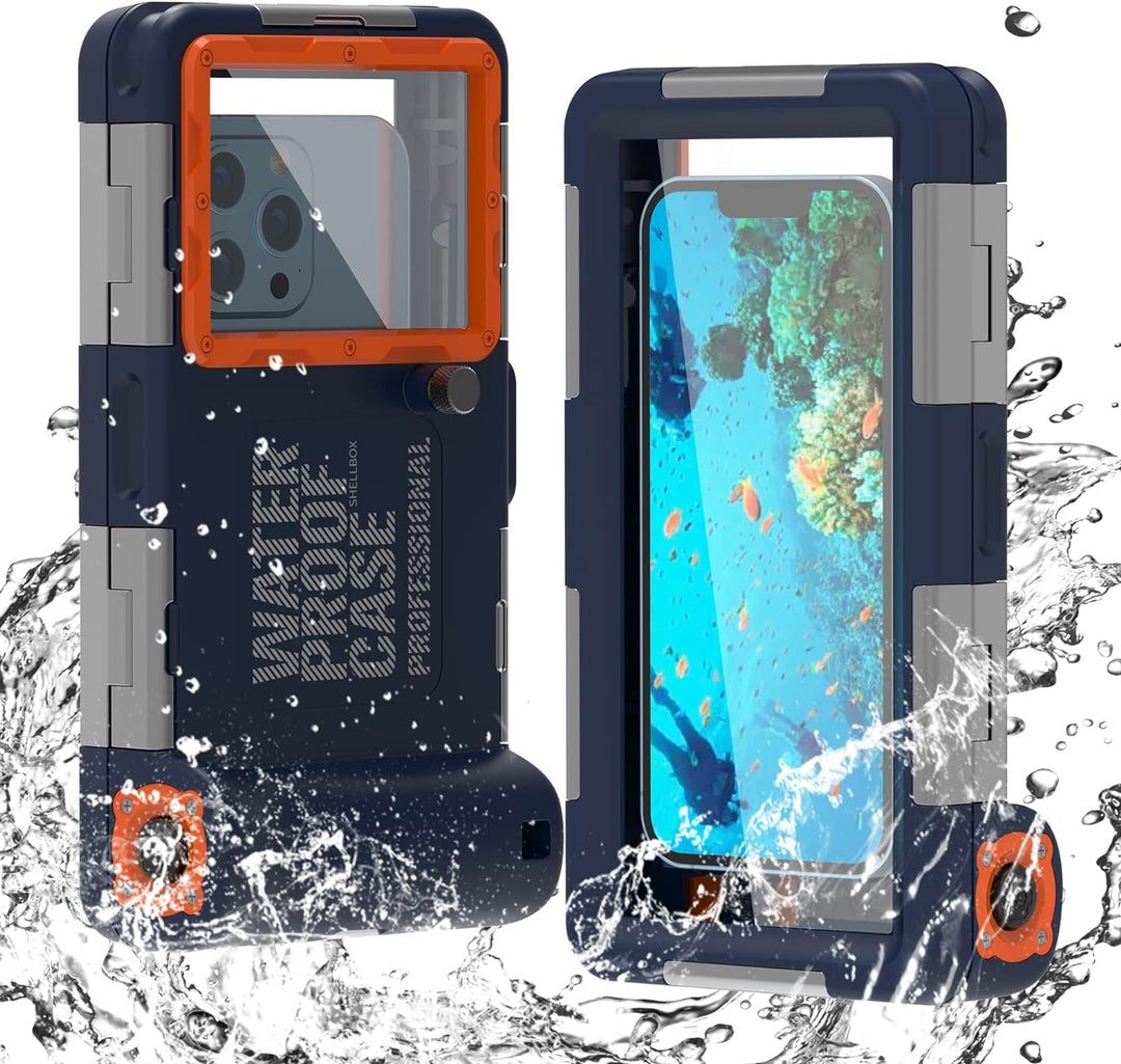 Professionelle 15 m/50 ft Schnorchel-Unterwasser-Handyhülle mit Lanyard, Tauchen, Schwimmen für Tele