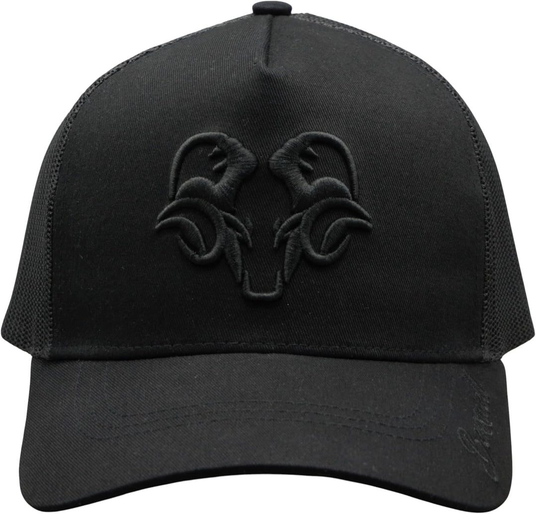 Bexxwell Trucker Cap schwarz mit 3D Logo-Stickerei (optimale Passform, Kappe, Black, Truckercap, Log