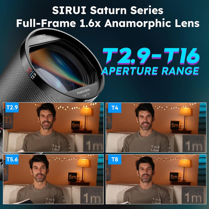 SIRUI Saturn 75 mm T2.9 1.6X Vollformat Kohlefaser anamorphe Linse, Cine Objektiv weniger als 500 g