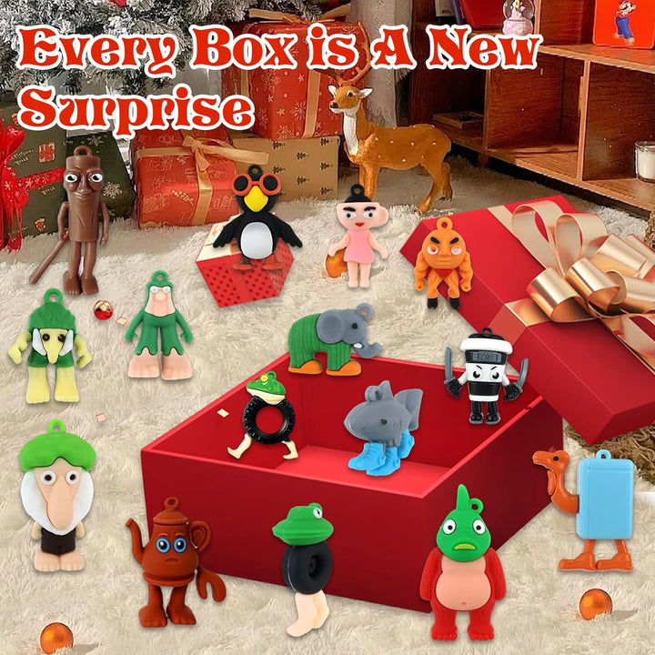 24 Stück Italian Brainrot Adventskalender 2025, Tung Tung Tung Sahur Adventskalender Italian Brainro