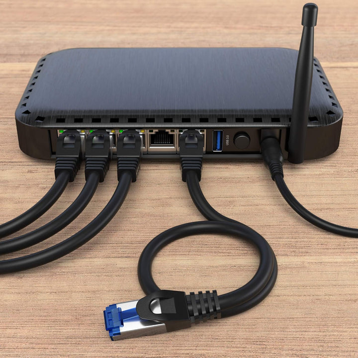 KabelDirekt – 10x 0,25m – Netzwerk, Ethernet, Lan & Patch Kabel (überträgt maximale Glasfaser Geschw