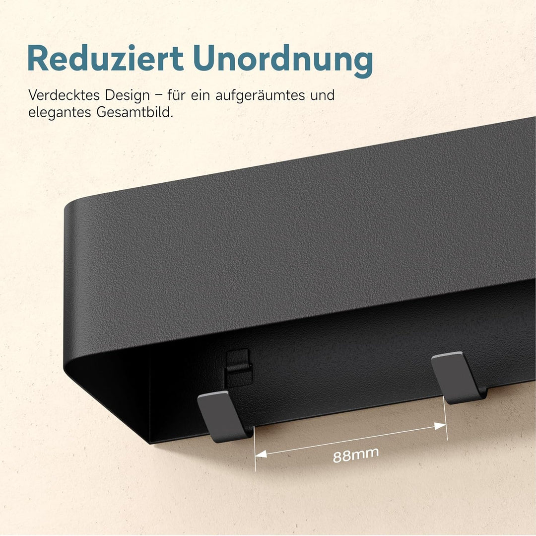 doporro Wandgarderobe mit Ablage, Garderobenleiste 40 cm mit 4 Garderobenhaken, Kleiderhaken Wand oh