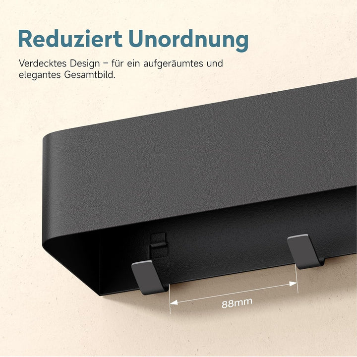 doporro Wandgarderobe mit Ablage, Garderobenleiste 40 cm mit 4 Garderobenhaken, Kleiderhaken Wand oh