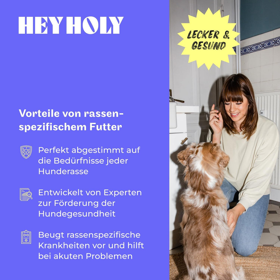 HEY HOLY – Happy Herders Trockenfutter – Premium Trockenfutter für ausgewachsene Hunde mit 40% Huhn