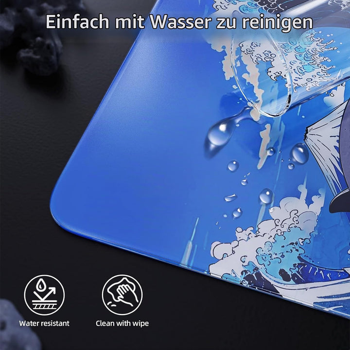 ATTACK SHARK CM05 Gaming-Mauspad Aus Gehärtetem Glas, Ultraglatte Oberfläche, 9H Gehärtetes Glas, 17
