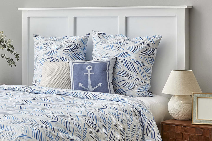 Nautica Home Wave Bettwäsche-Set, Bettbezug-Set Set 100% Baumwolle Ranforce Reissverschluss YKK 135X
