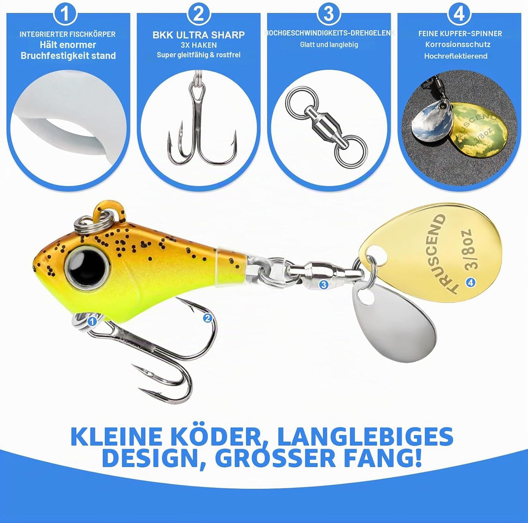 TRUSCEND Ultimativer Suchköder mit Vibrierender Schwimm, Blink und Jig Aktion, Leicht zu Fangende An