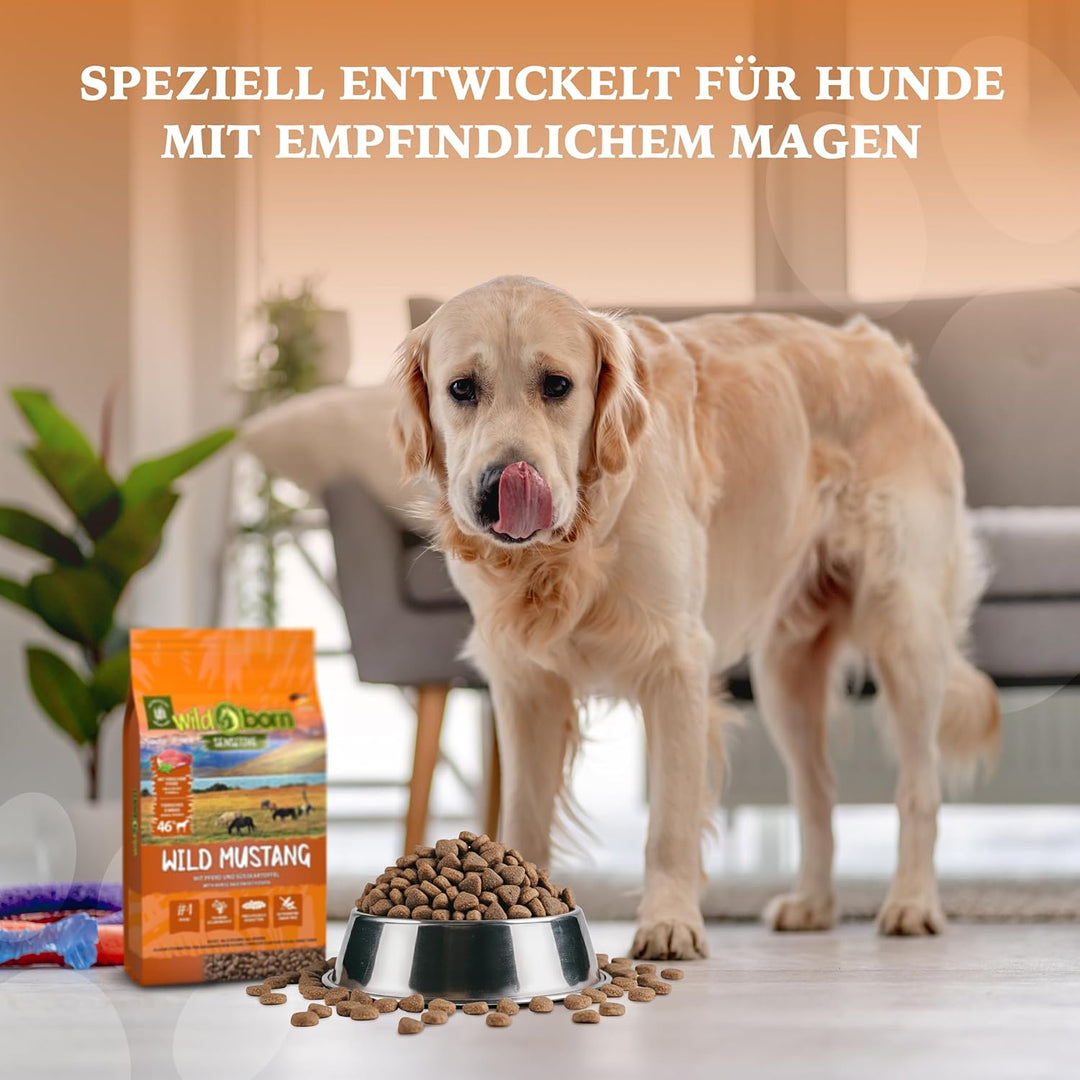 Wildborn Wild Mustang 2 kg getreidefreies Hundefutter mit Pferdefleisch, Süsskartoffel & Aroniabeere