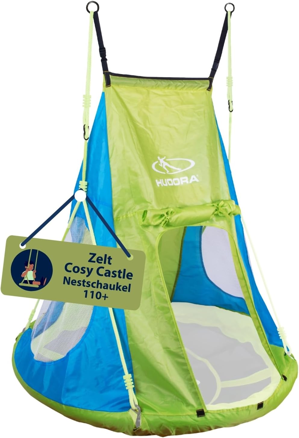 HUDORA Zelt für Nestschaukel Cosy Castle | Ergänzung für Gartenschaukel | Schnell & einfach angebrac