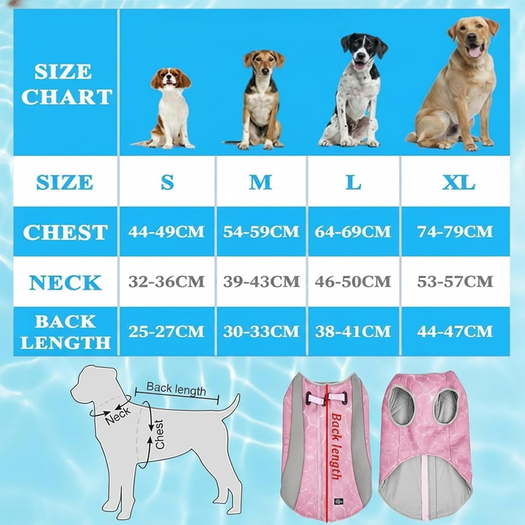 Hundekühlweste mit Geschirr, Outdoor-Welpenkühljacke mit verstellbarem Reissverschluss, reflektieren