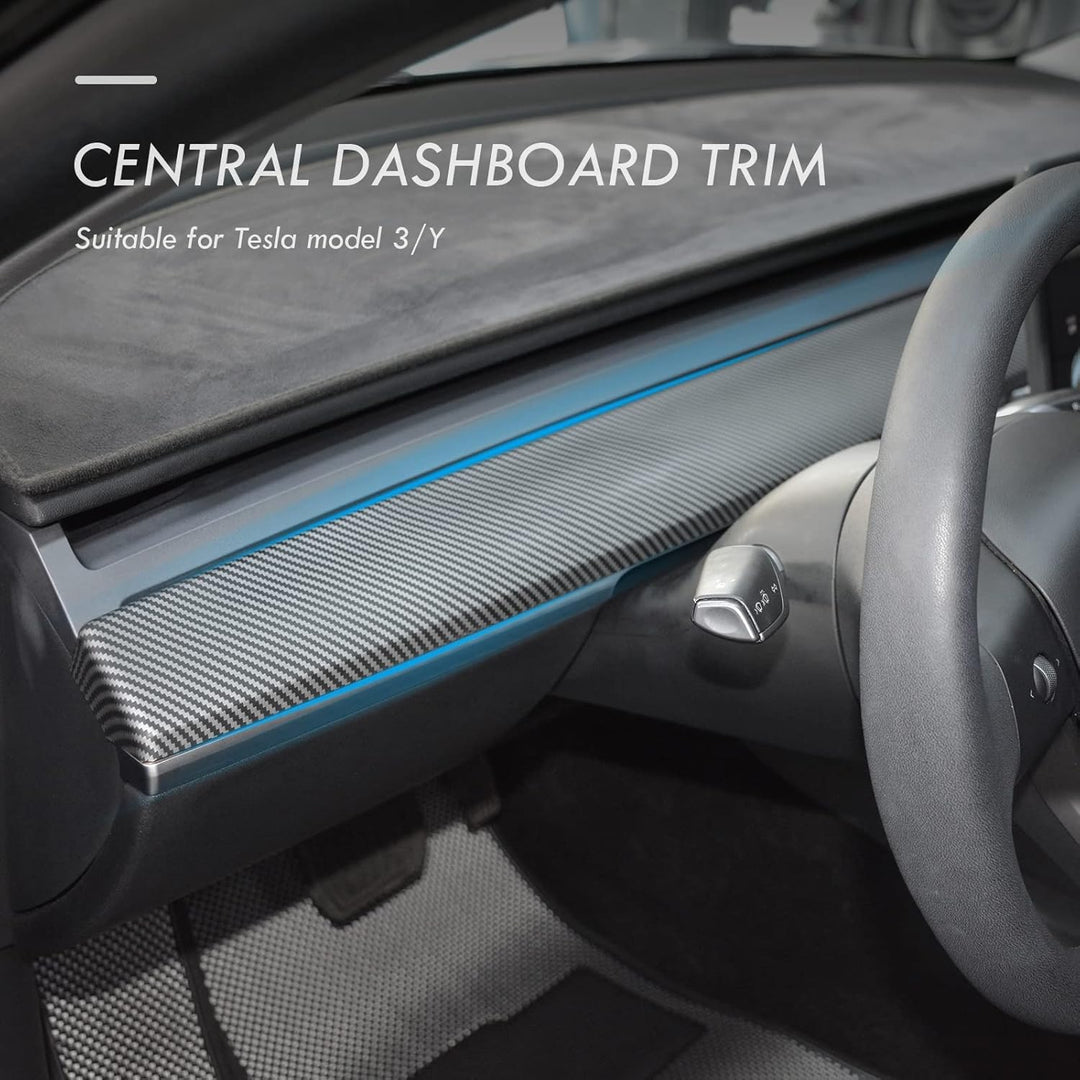 Carbon-Faser Armaturenbrettabdeckung für Tesla Model Y 2020-2023, Mittelkonsole Panel Sticker Innenz