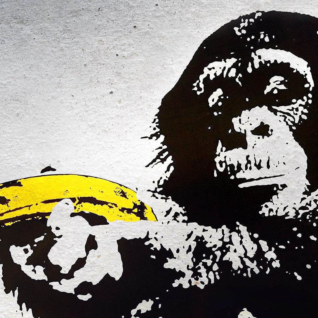 Novart Wandbilder Banksy Collage - KOMPLETT AUFHÄNGFERTIG - Street Art Wohnzimmer Büro - 7 Moderne M