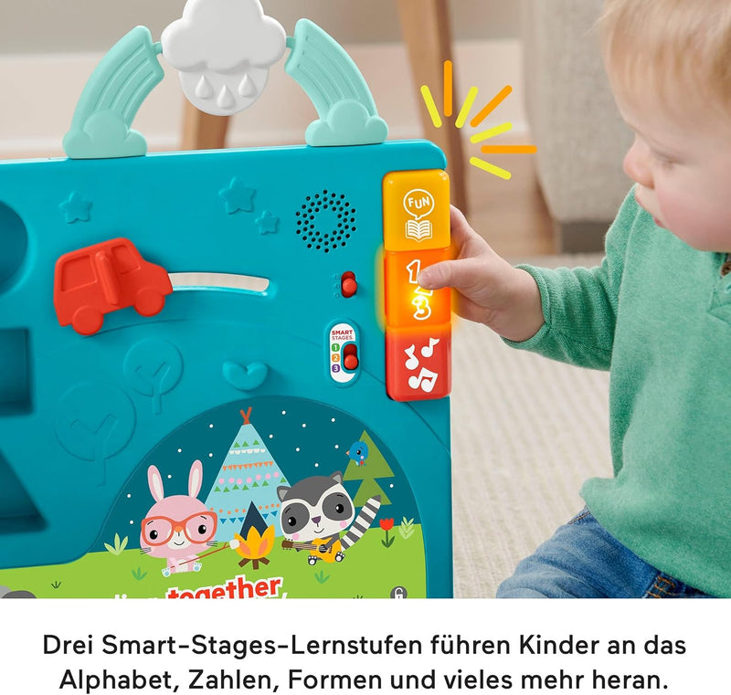 Fisher-Price HCL07 - Riesen Sitz&Steh Erlebnisbuch, elektronisches Lernspielzeug und Aktivitätszentr