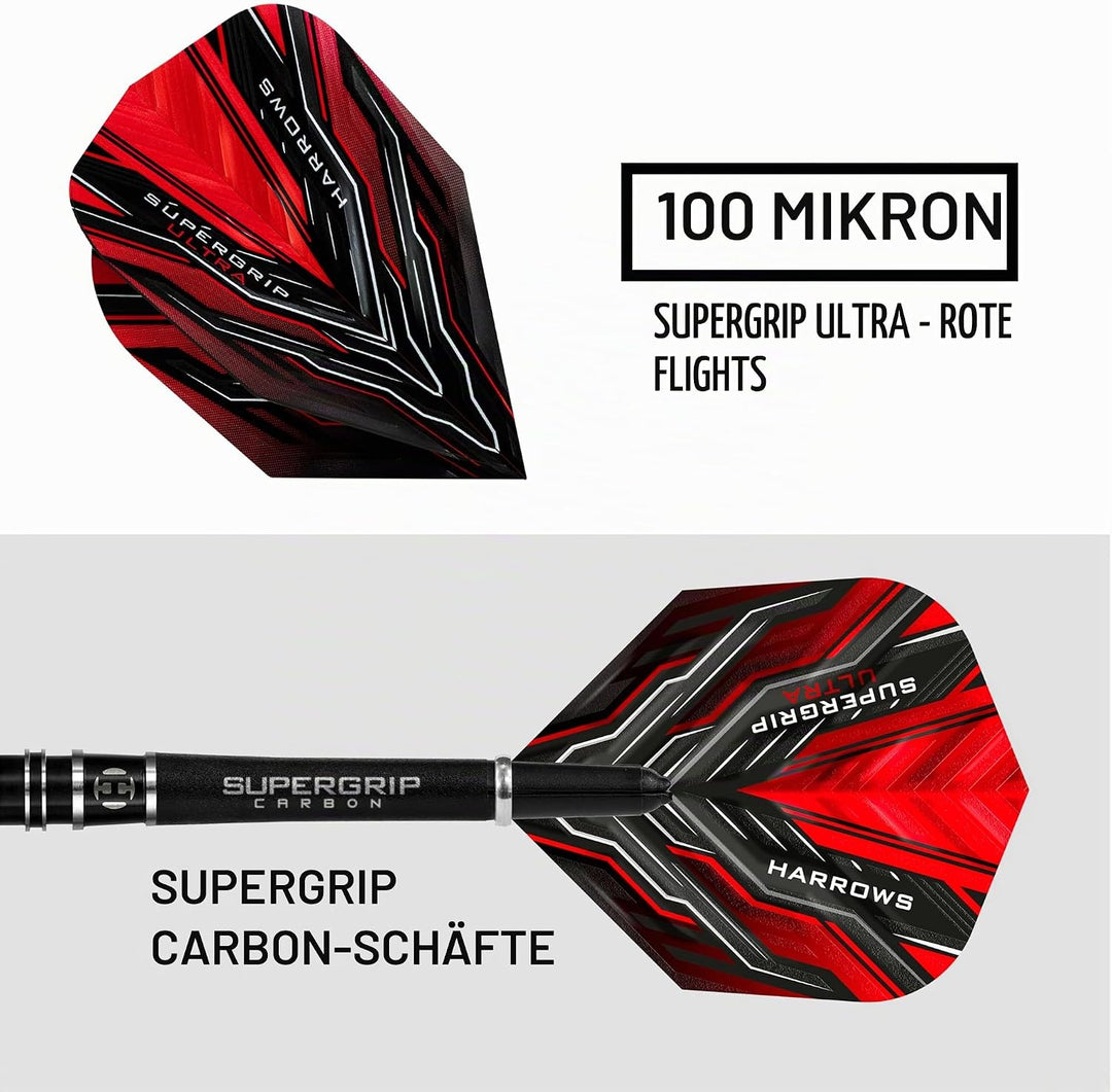 Harrows Steel Darts Supergrip Ultra 90% Tungsten Steeltip Dart Steeldart Hochwertiger Tungsten Dart