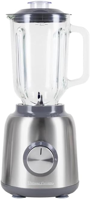 Vintage Cuisine Retro-Standmixer mit Minizerkleinerer, 1,5 L, 800 W, Glas, Silber