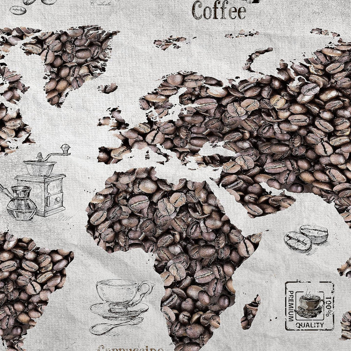 Runa Art Wandbilder Küche Kaffee 5 Teilig Bild auf Vlies Leinwand Deko Esszimmer Küchenbilder Weltka