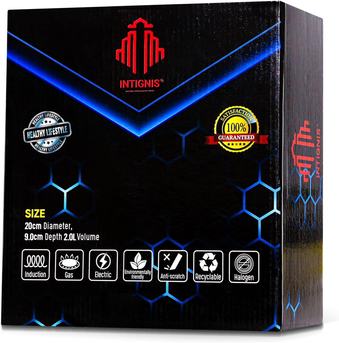 Stielkasserolle mit Deckel, 20 cm/2 l, antihaftbeschichtet, für Induktion, Gas, Elektroherde, Kochto