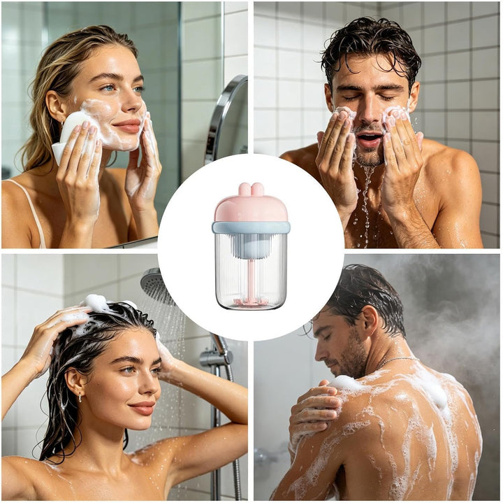 Foaming Soap Machines, Portable Shampoo Pumps, 3,23 Inches Instant Leather with Rechargeable System,