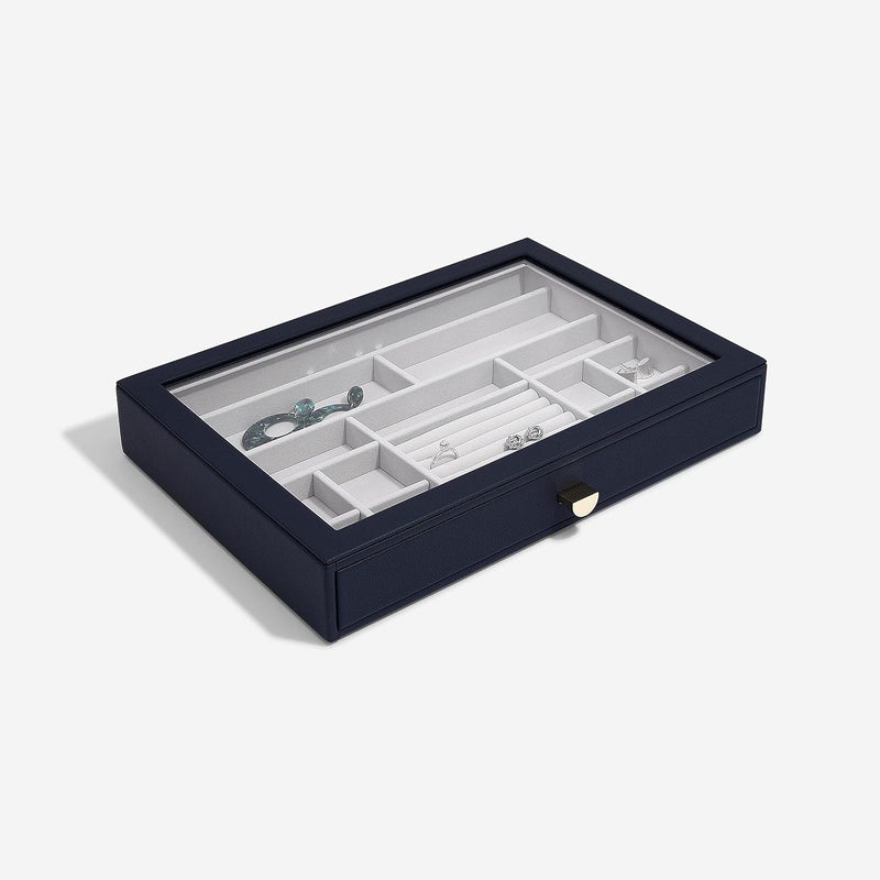 Stackers Navy Pebble Supersize Jewellery Box Display Drawer, Navy