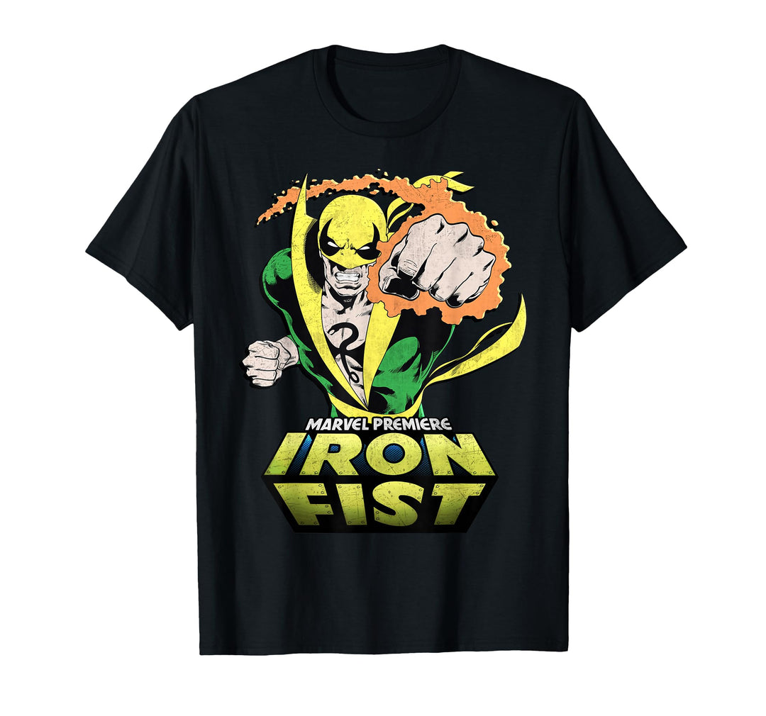 Men's Marvel Iron Fist Punch Graphic T-Shirt 3XL Asphalt