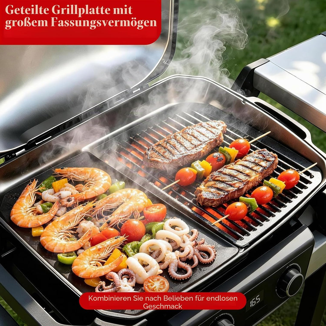 38,6 x 24,6 CM Gusseisen Plancha Grillplatte für Weber Pulse 2000 Elektrogrills, Langlebige und Hitz