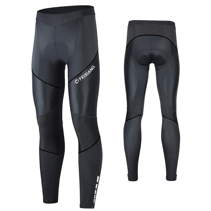 MEETWEE Herren Radlerhose Lange Fahrradhose, Kompression Radhose Leggings Radsport Hose für Männer E