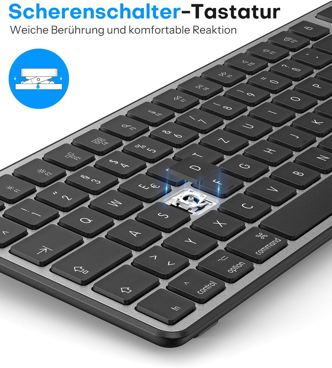 OMOTON Tastatur Maus Set Kabellose für MacBook Air/MacBook Pro/iMac/iMac Pro/Mac mini, Bluetooth Fun