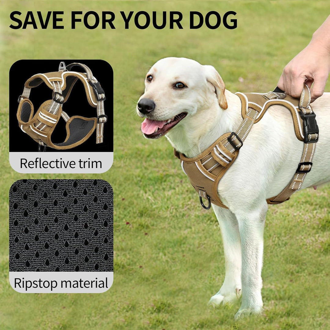 HEELE Hundegeschirr, Hundegeschirr Grosse Hunde Anti Zug Geschirr Hunde Brustgeschirr mit Griff Refl