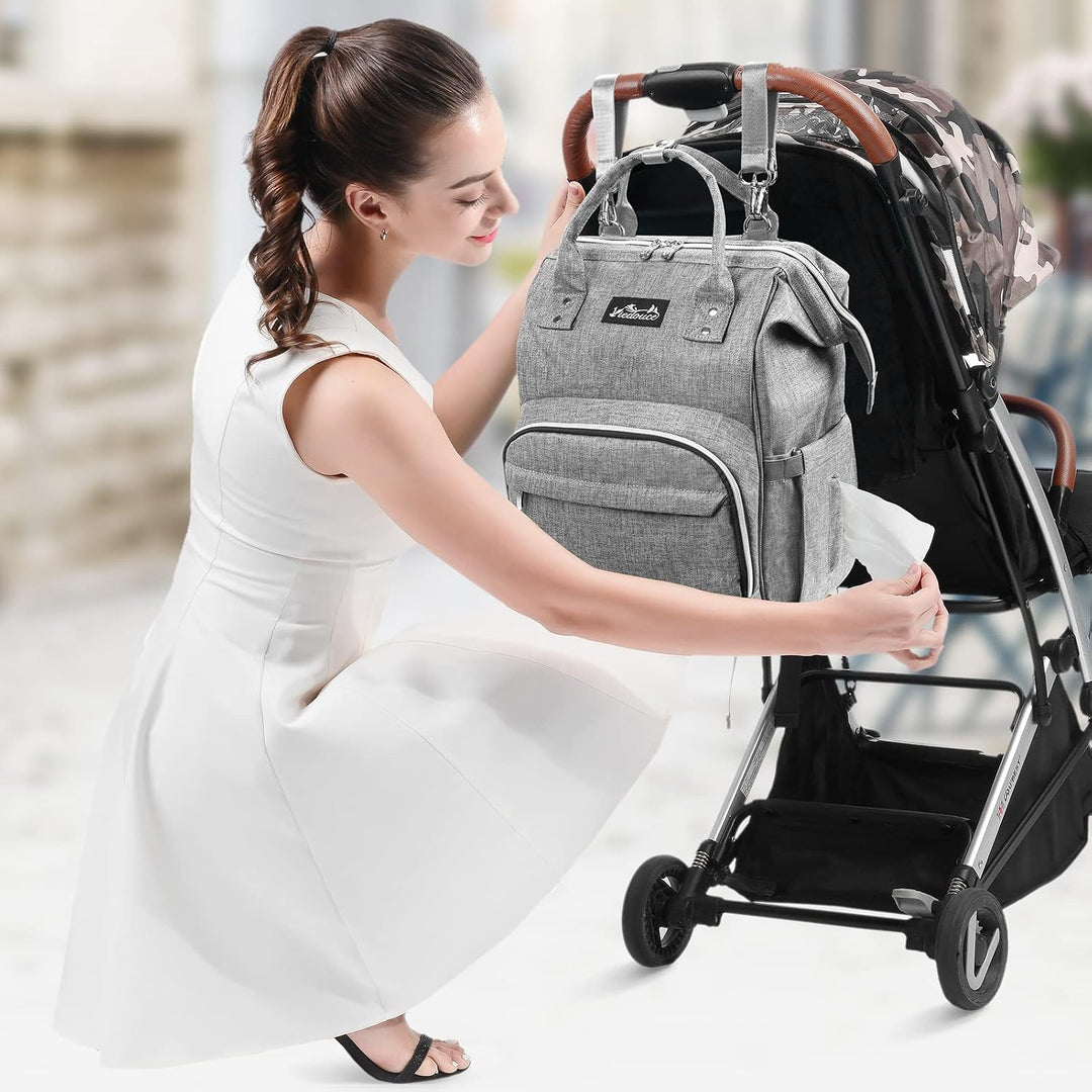 Viedouce Baby Wickelrucksack Wickeltasche Babytasche,Wasserdicht Oxford Grosse Kapazität für ausgehe