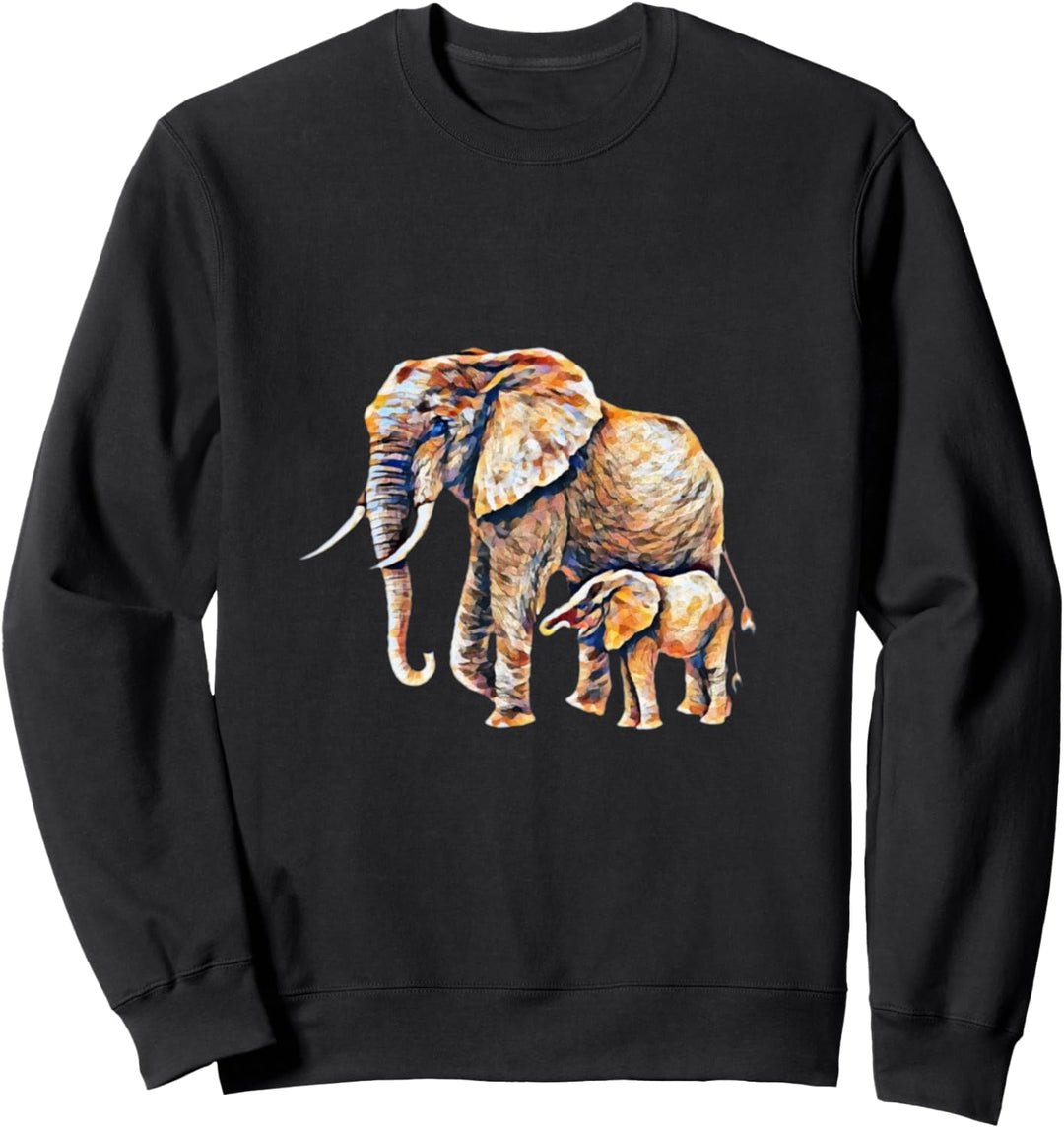 Elefanten Motiv Afrika Tiermotiv Wildtiere Tiere Elefant Sweatshirt