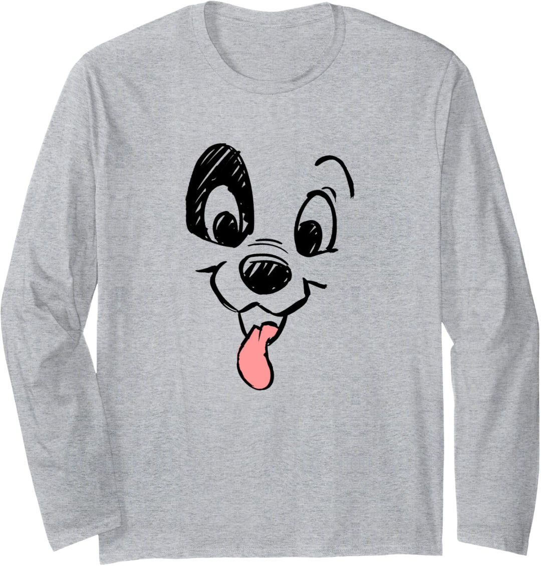 Disney 101 Dalmatians Big Puppy Face Langarmshirt