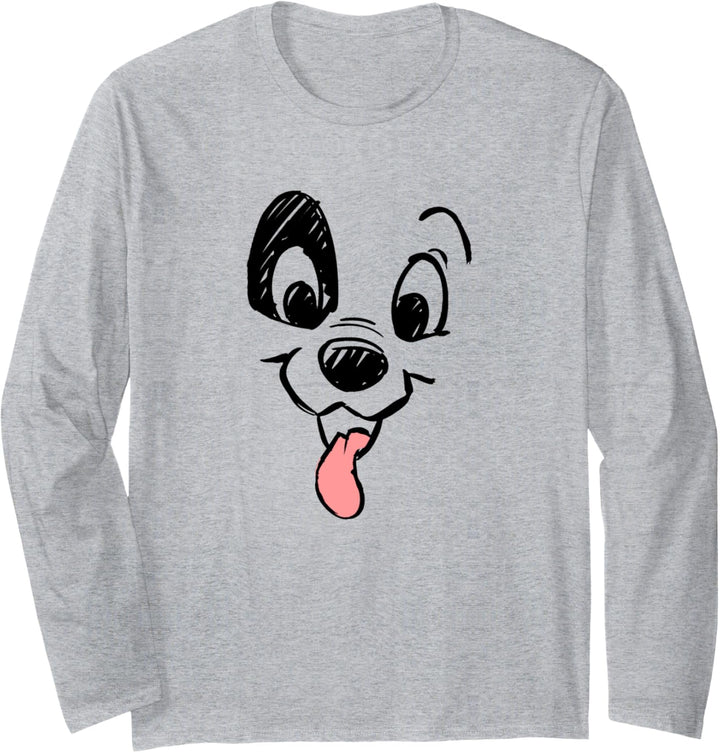 Disney 101 Dalmatians Big Puppy Face Langarmshirt