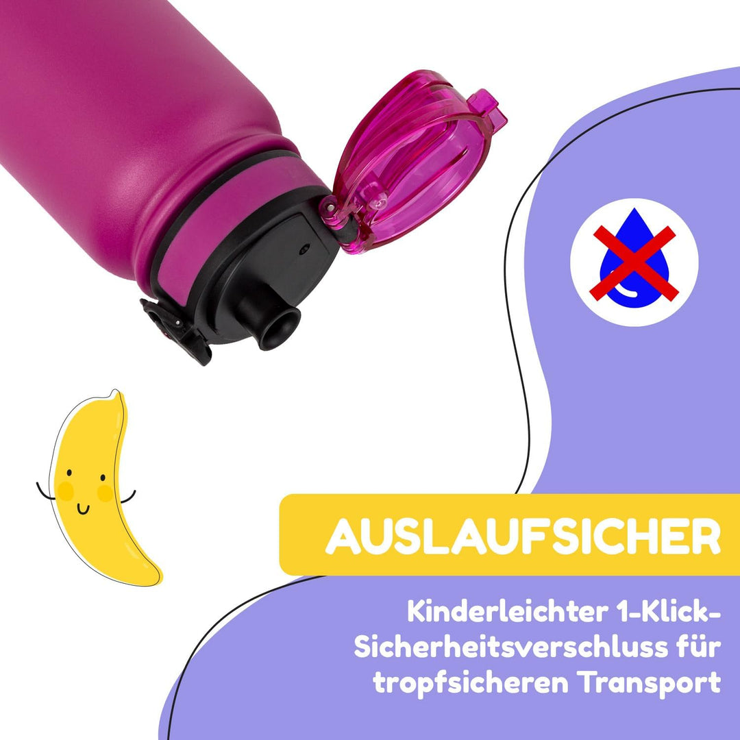 schmatzfatz Thermosflasche, Trinkflasche Kinder Auslaufsicher, 550ml Edelstahl-Trinkflasche Thermo f